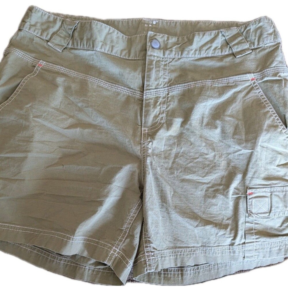 Title Nine Brash Shorts Womens Green Ripstop Stretch 32" Waist 5” Inseam